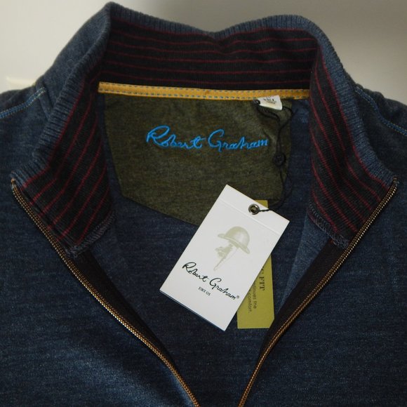 ROBERT GRAHAM ELLIOT PULLOVER Sweater Quarter Zip… - Picture 5 of 9